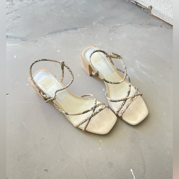 Dolce Vita Zayla snake-print leather sandal block heel - Picture 3 of 4